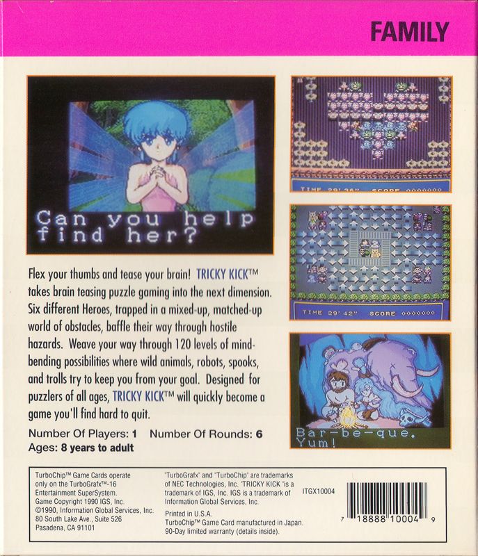 Tricky Kick box art for TurboGrafx-16